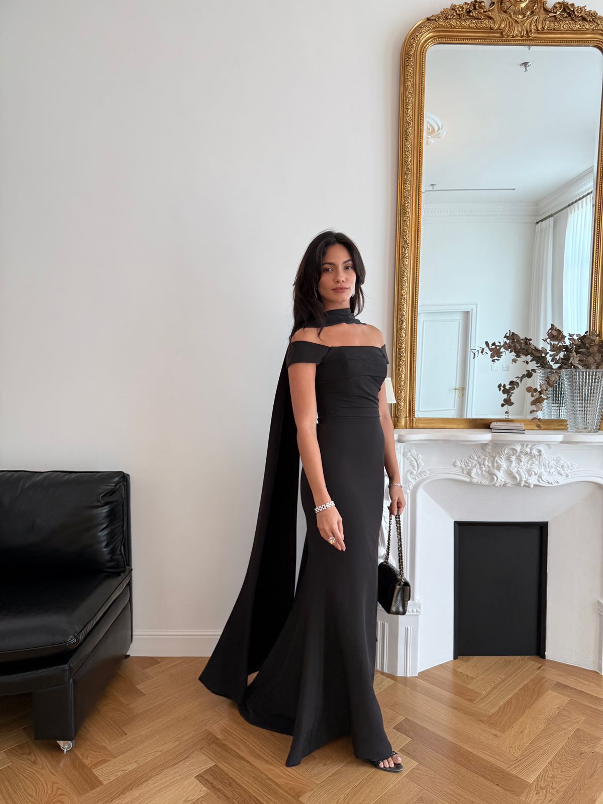 Black Shawl Dress