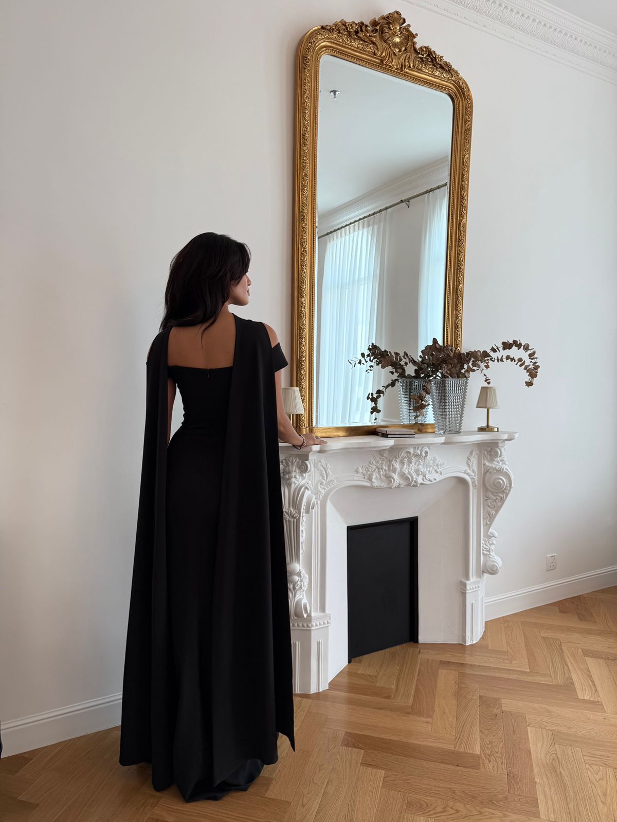 Black Shawl Dress