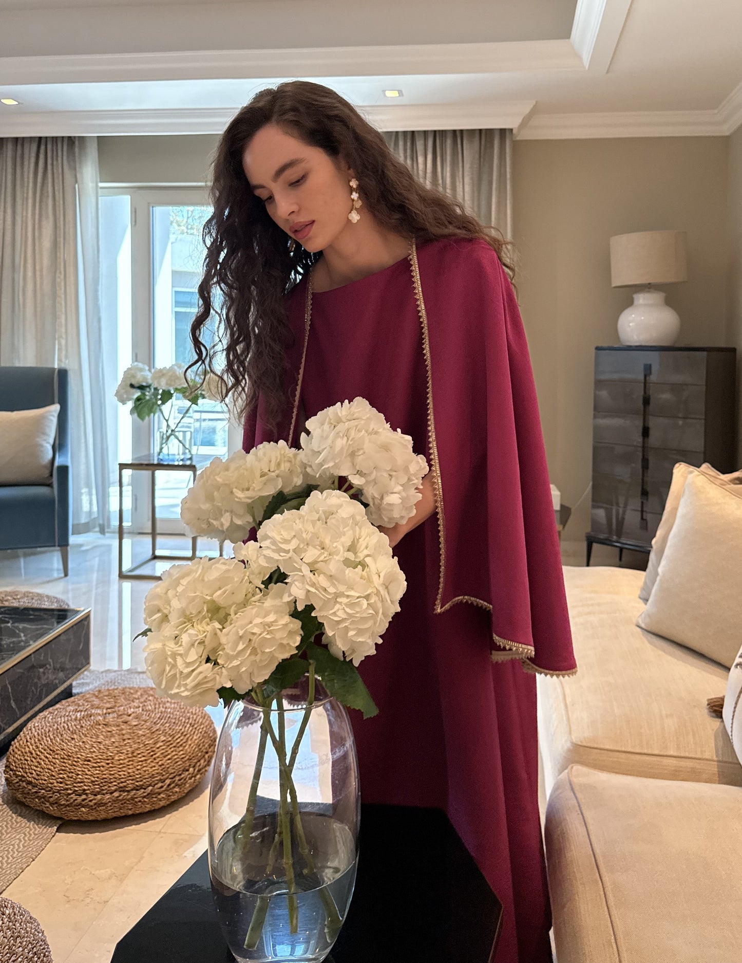 Ascia Cape Kaftan - Fuchsia