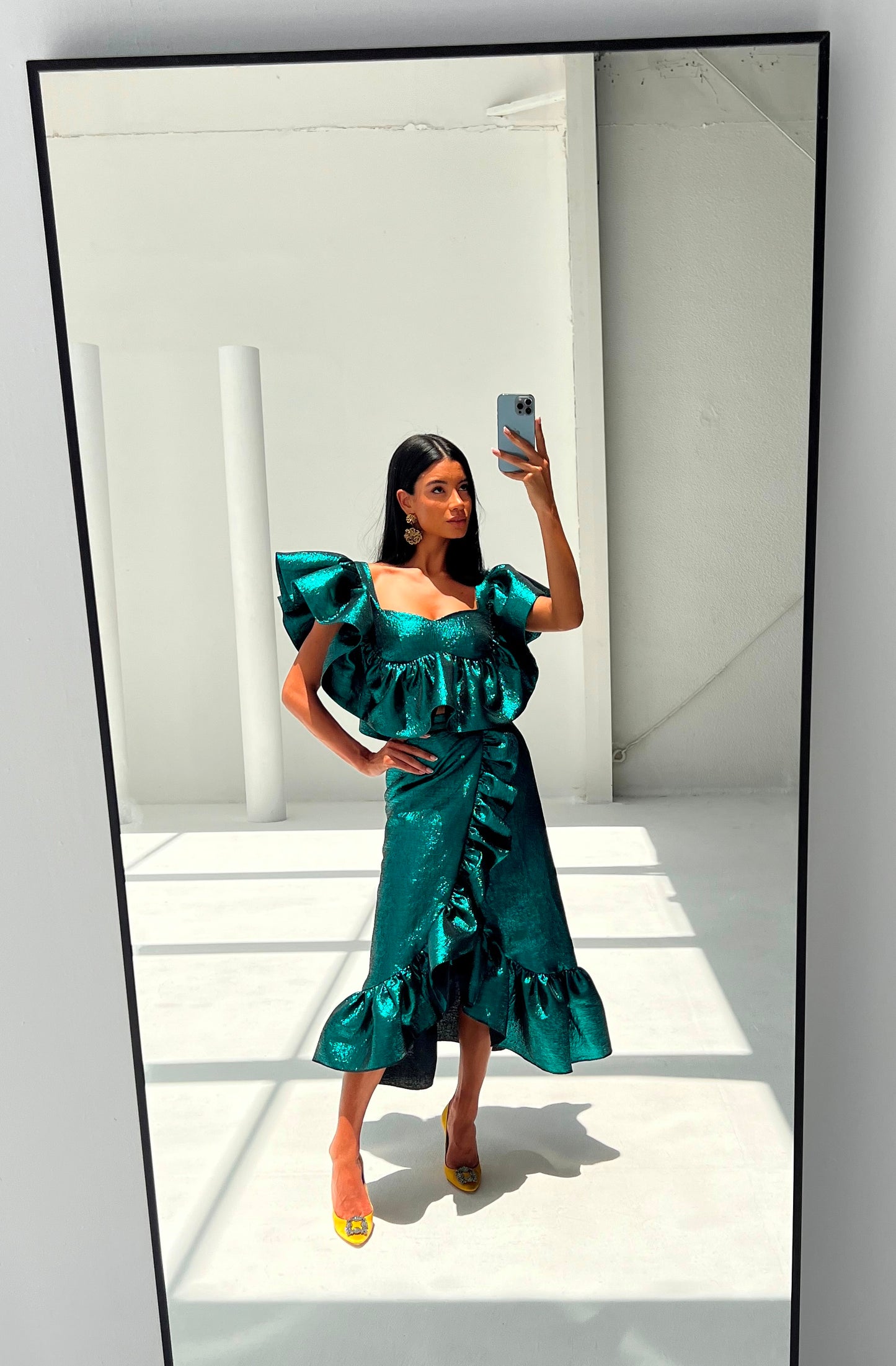 Green Brocade Set - EDS033