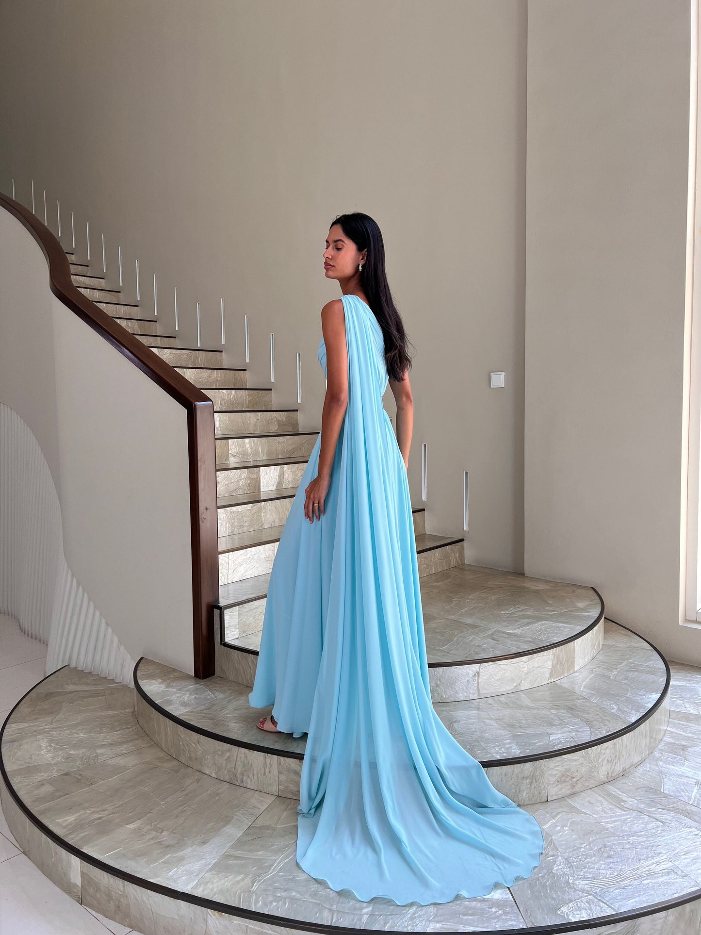 Pleated Chiffon Dress