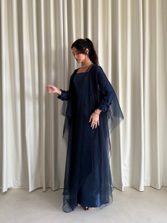 Ghazal Dress with Abaya - Navy Blue