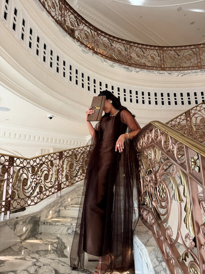 Brown Corset dress w/ Abaya