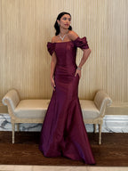 Burgundy hour glass dress