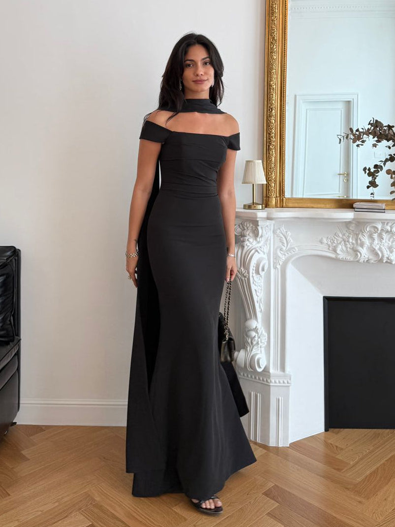 Black Shawl Dress