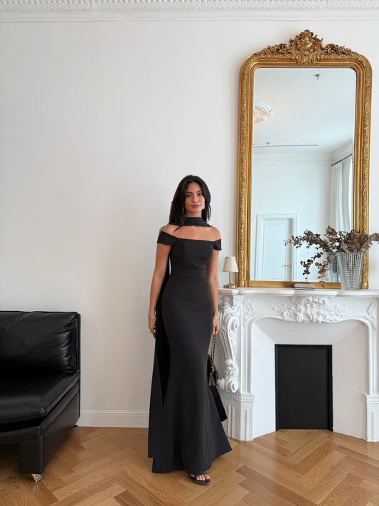 Black Shawl Dress