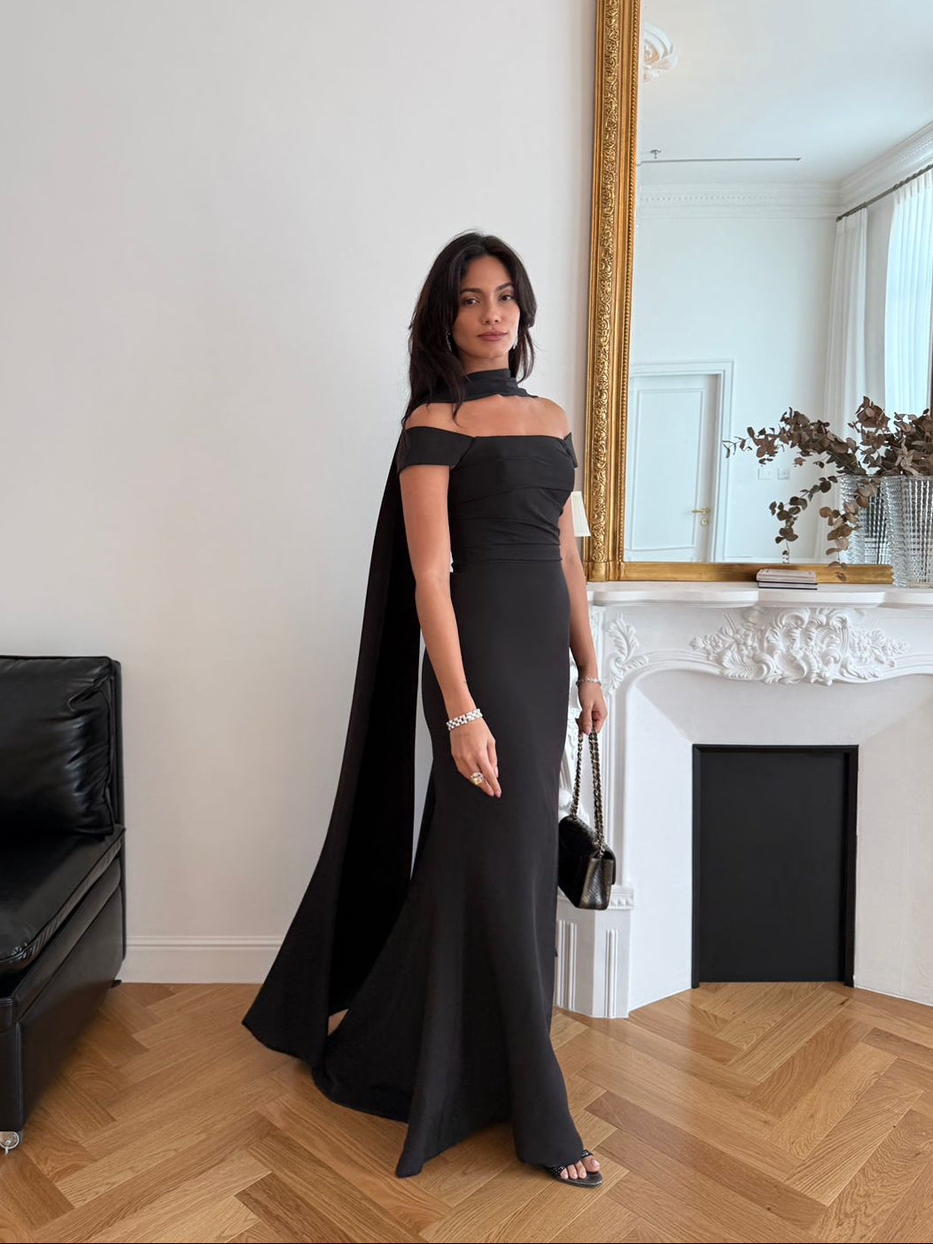 Black Shawl Dress