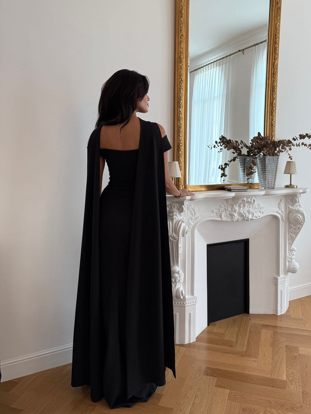 Black Shawl Dress