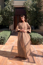 طقم قفطان رajah - بني