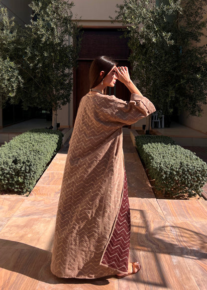 Rajah Kaftan Set - Brown