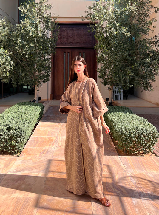 Rajah Kaftan Set - Brown