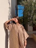 طقم قفطان رajah - بني