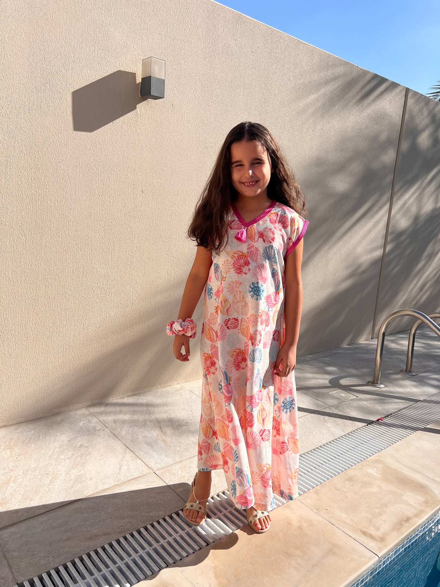 Pink Seashell Kaftan - Kids