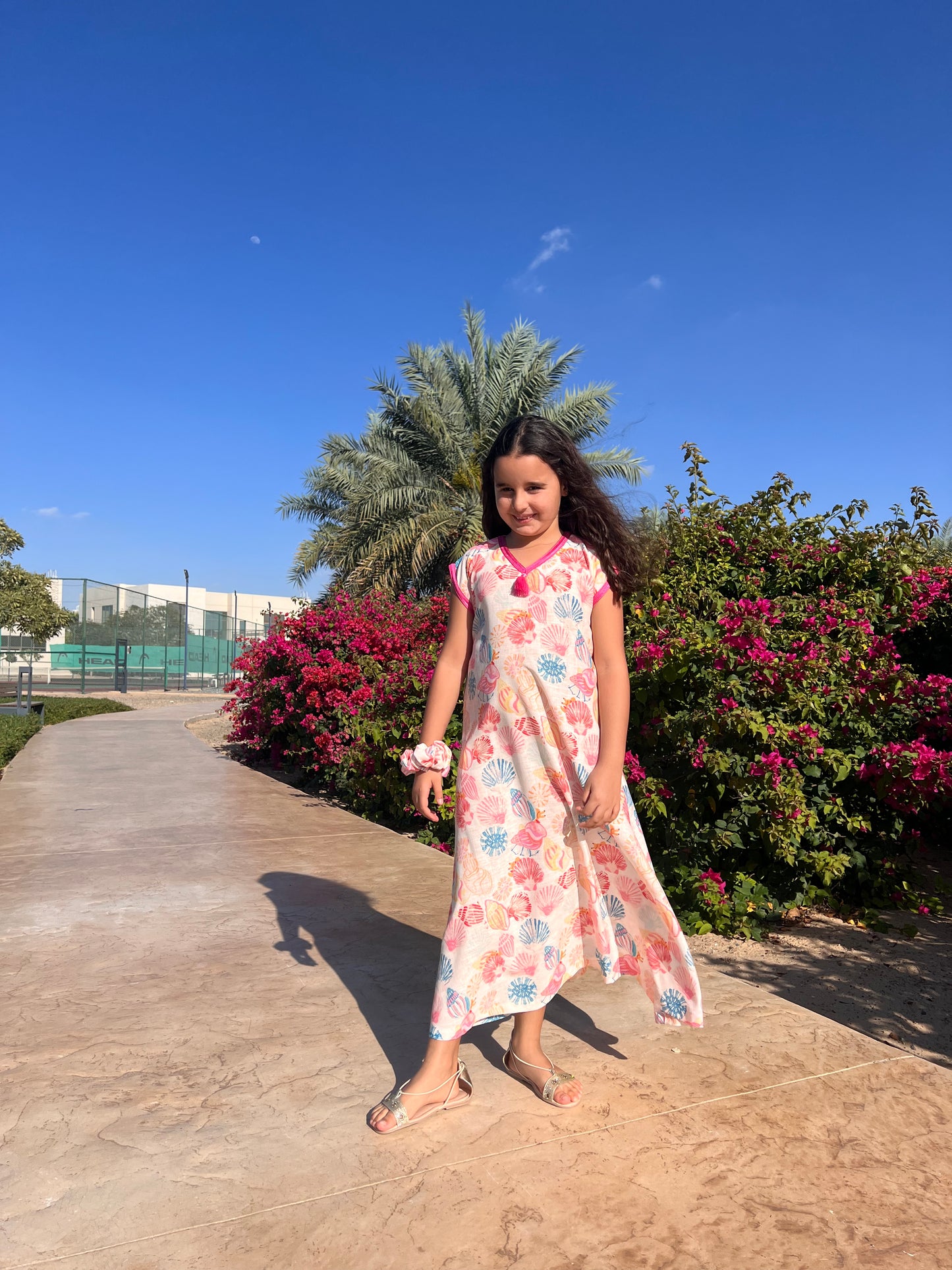 Pink Seashell Kaftan - Kids