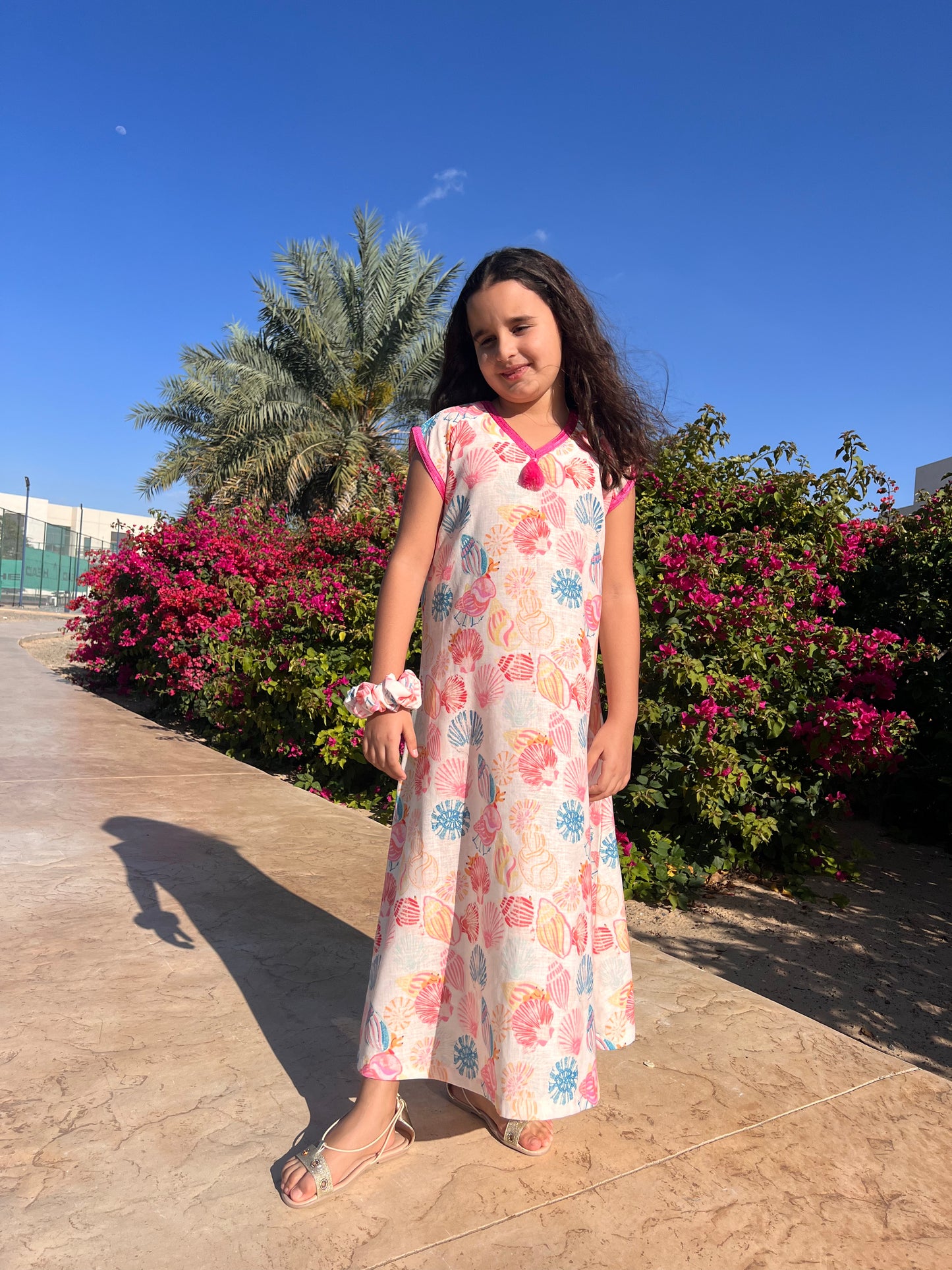 Pink Seashell Kaftan - Kids