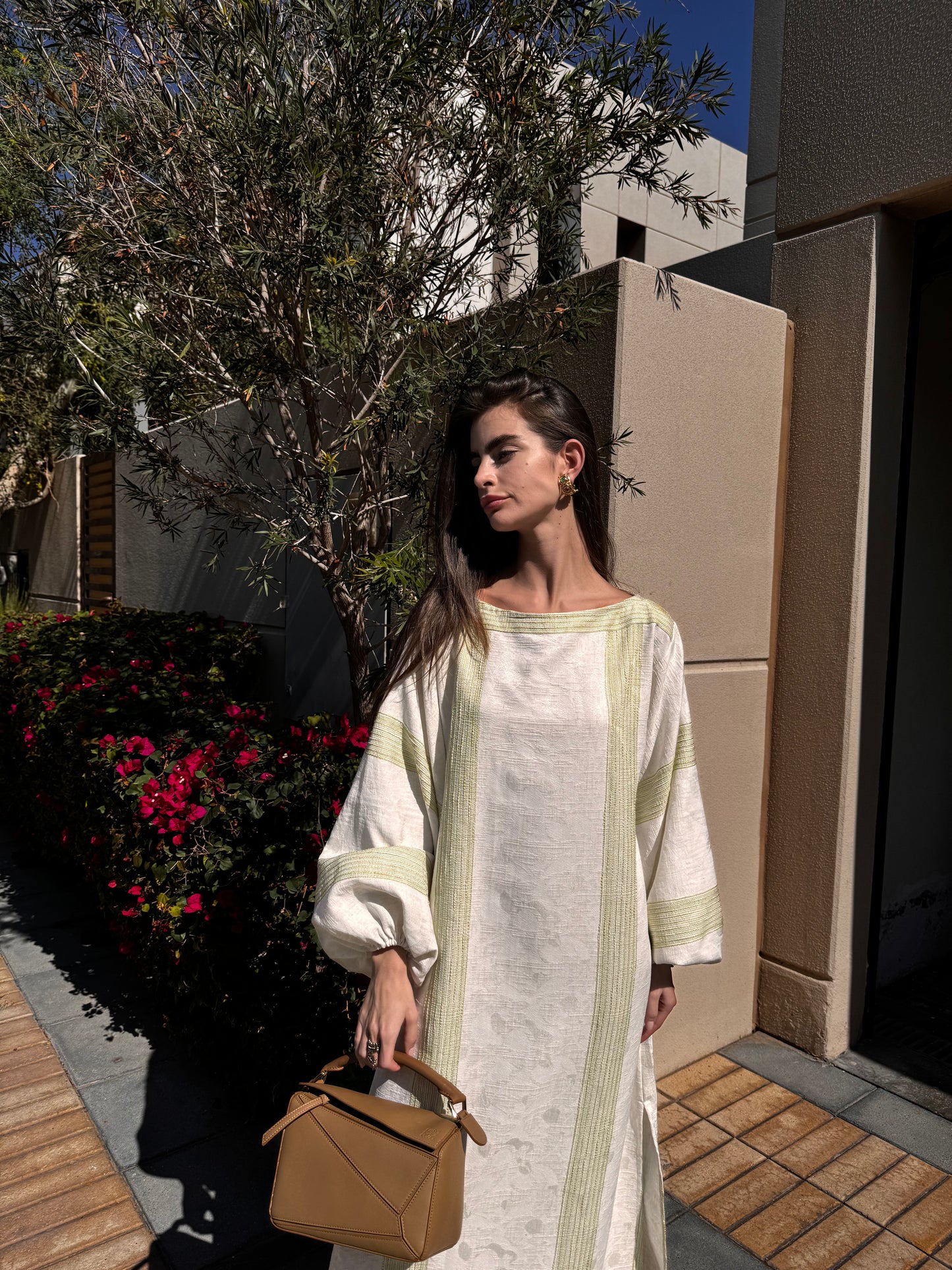 Green Striped Kaftan