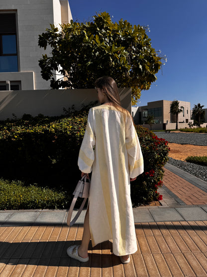 Yellow Striped Kaftan