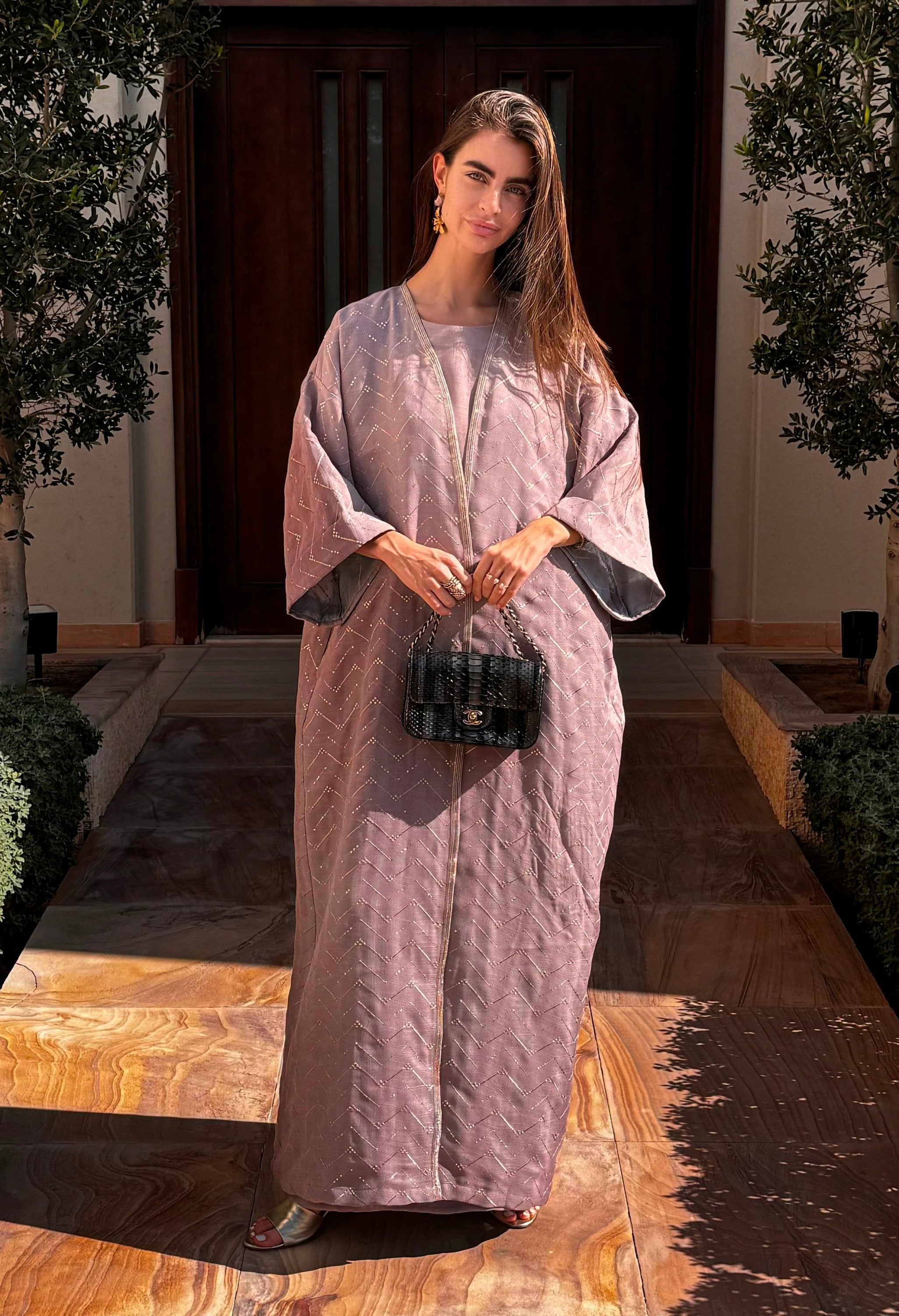 Rajah Kaftan Set - Purple