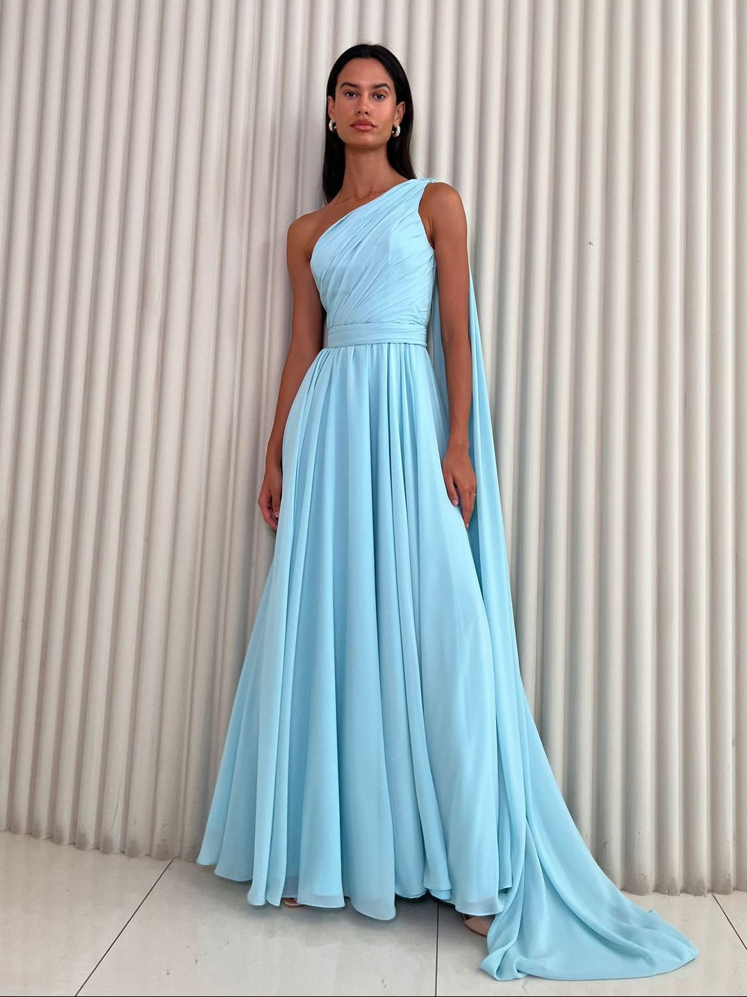 Pleated Chiffon Dress