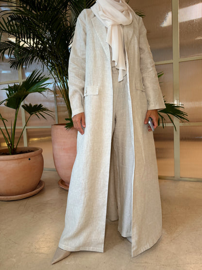 Linen Abaya - Beige