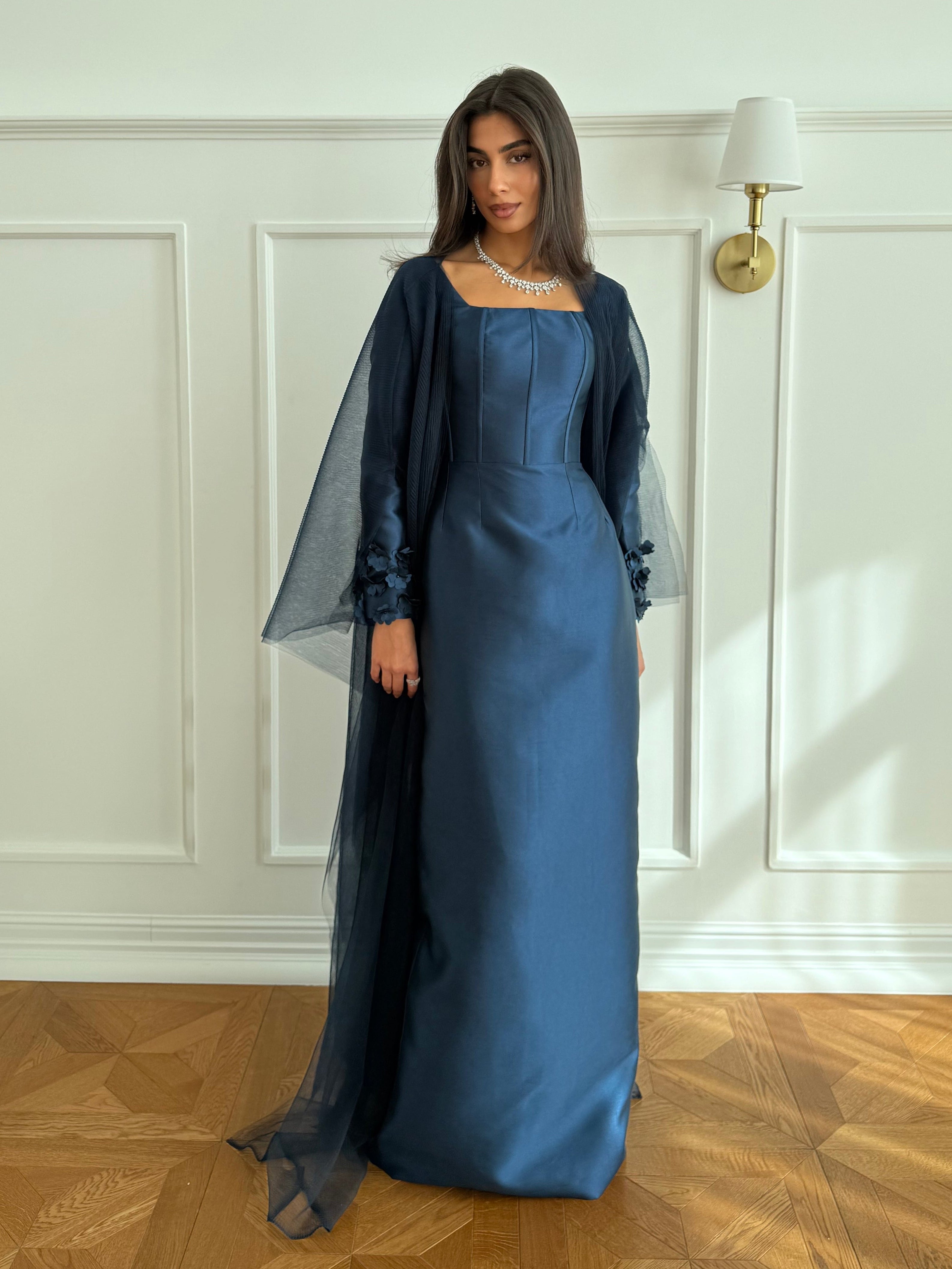 Ghazal Dress with Abaya - Navy Blue