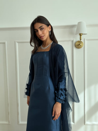 Ghazal Dress with Abaya - Navy Blue