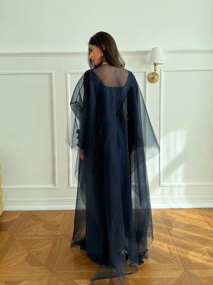 Ghazal Dress with Abaya - Navy Blue