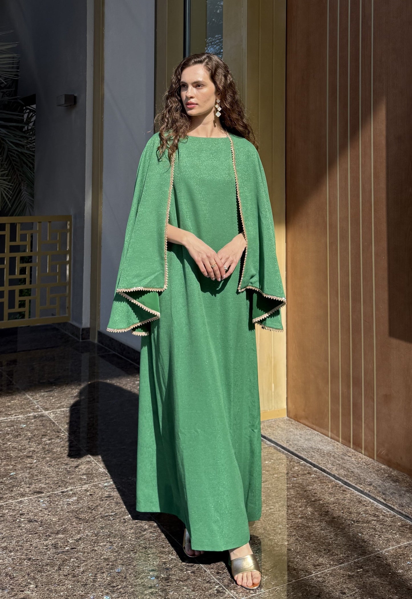 Ascia Cape Kaftan - Green