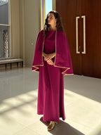 Ascia Cape Kaftan - Fuchsia