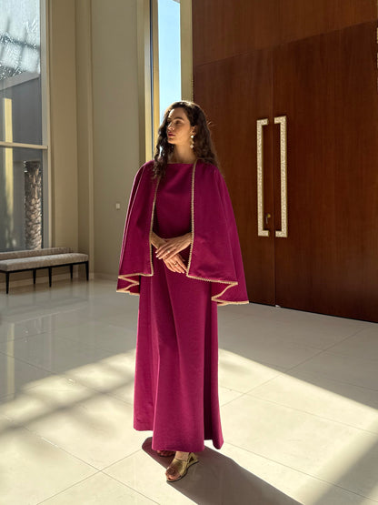 Ascia Cape Kaftan - Fuchsia