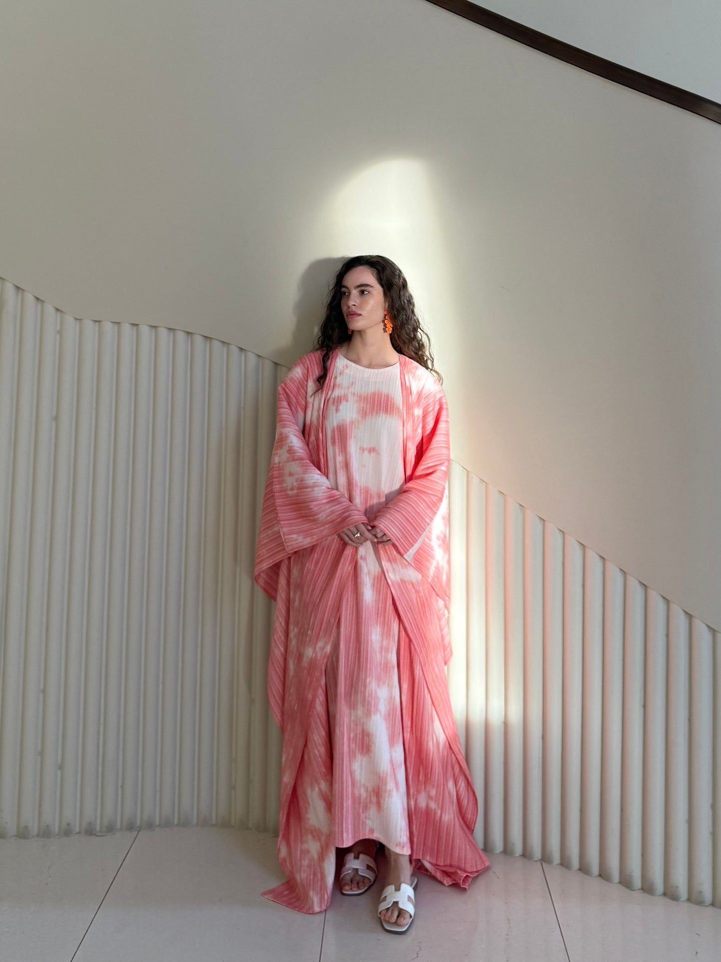 Hasna 2 piece Kaftan - Orange