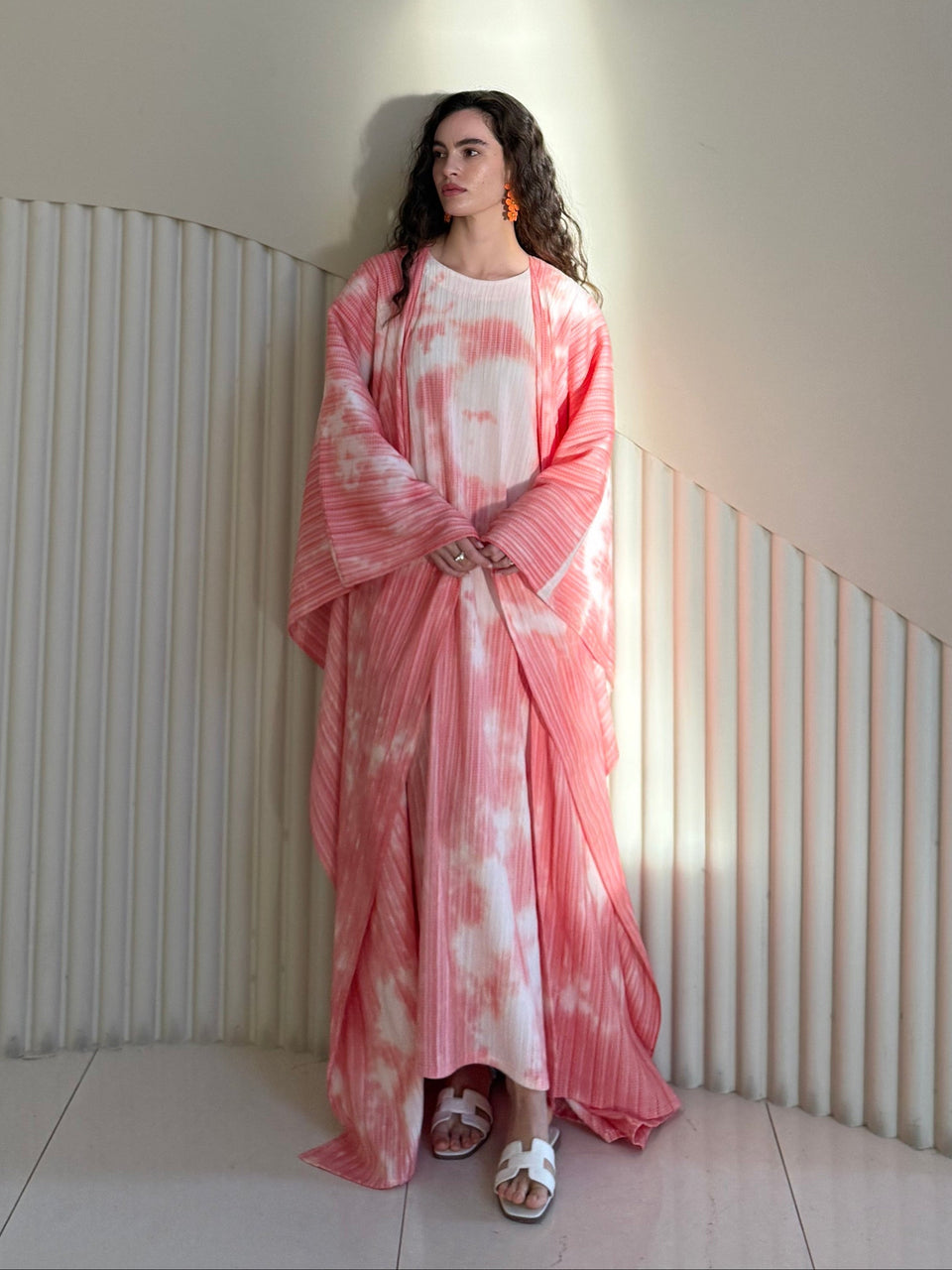 Hasna 2 piece Kaftan - Orange