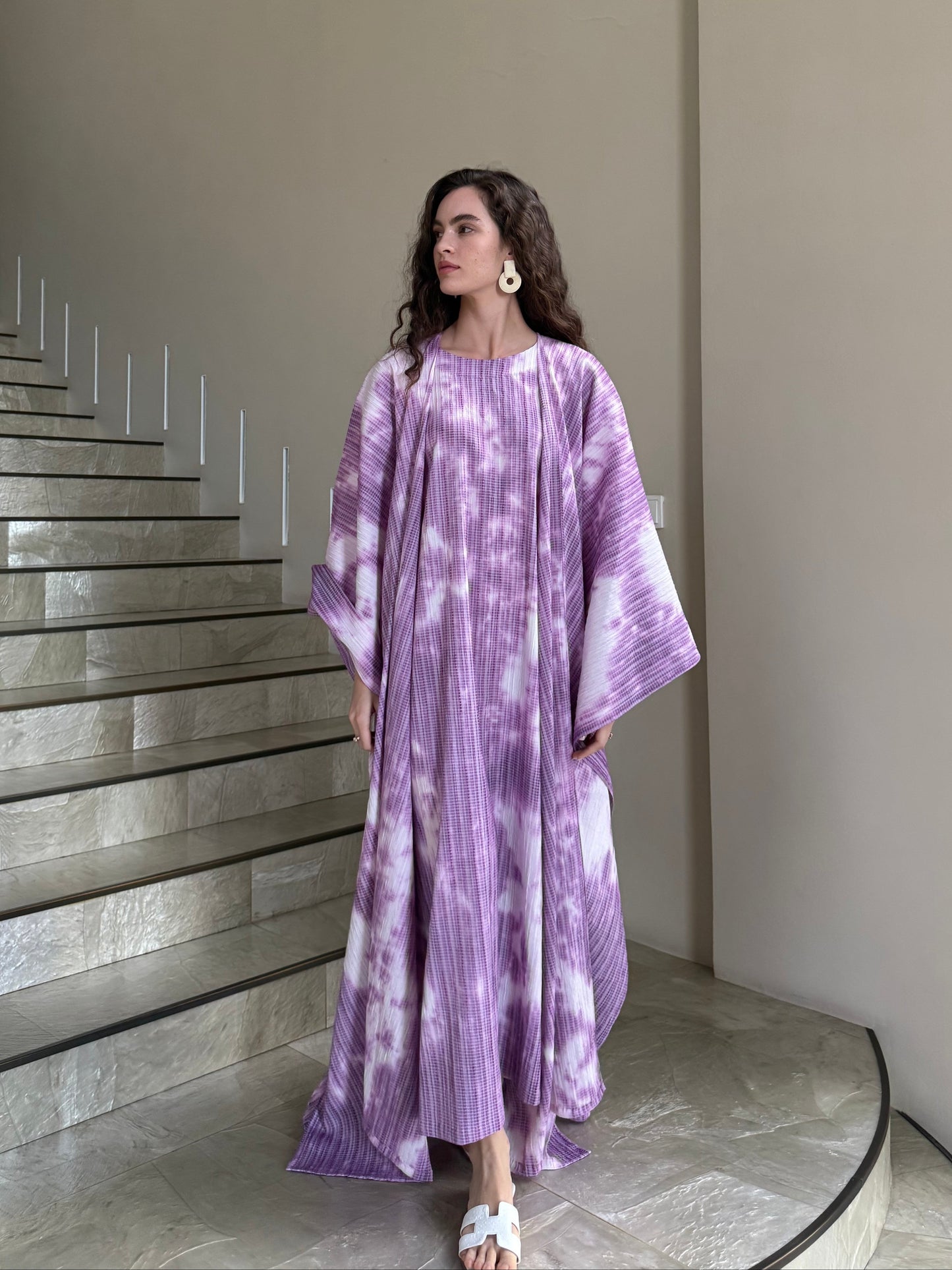 Hasna 2 piece Kaftan - Purple