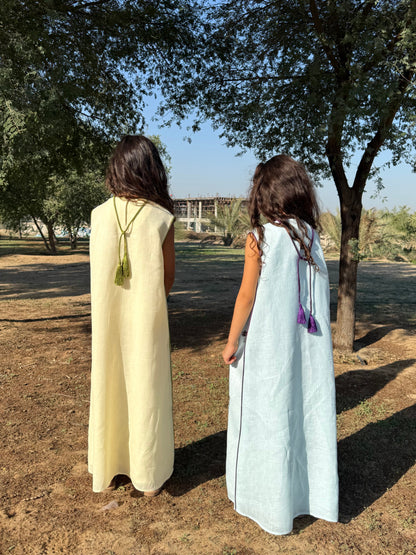 Luna Kids Kaftan - Blue - PREORDER ONLY (DELIVERY in 14 days) (التسليم بعد 14 أيام)