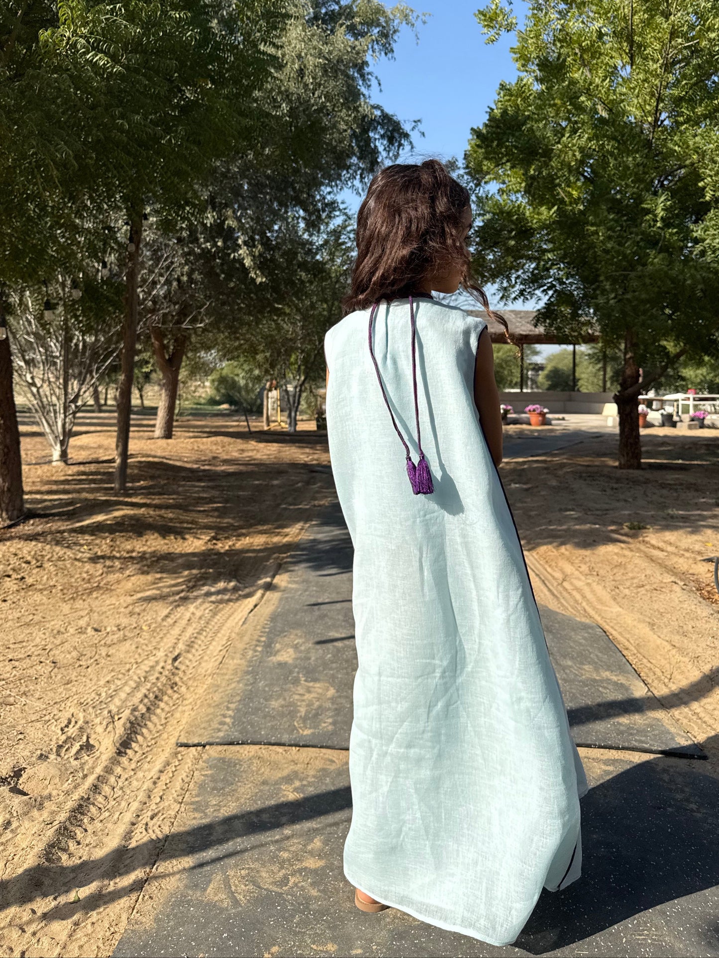 Luna Kids Kaftan - Blue - PREORDER ONLY (DELIVERY in 14 days) (التسليم بعد 14 أيام)