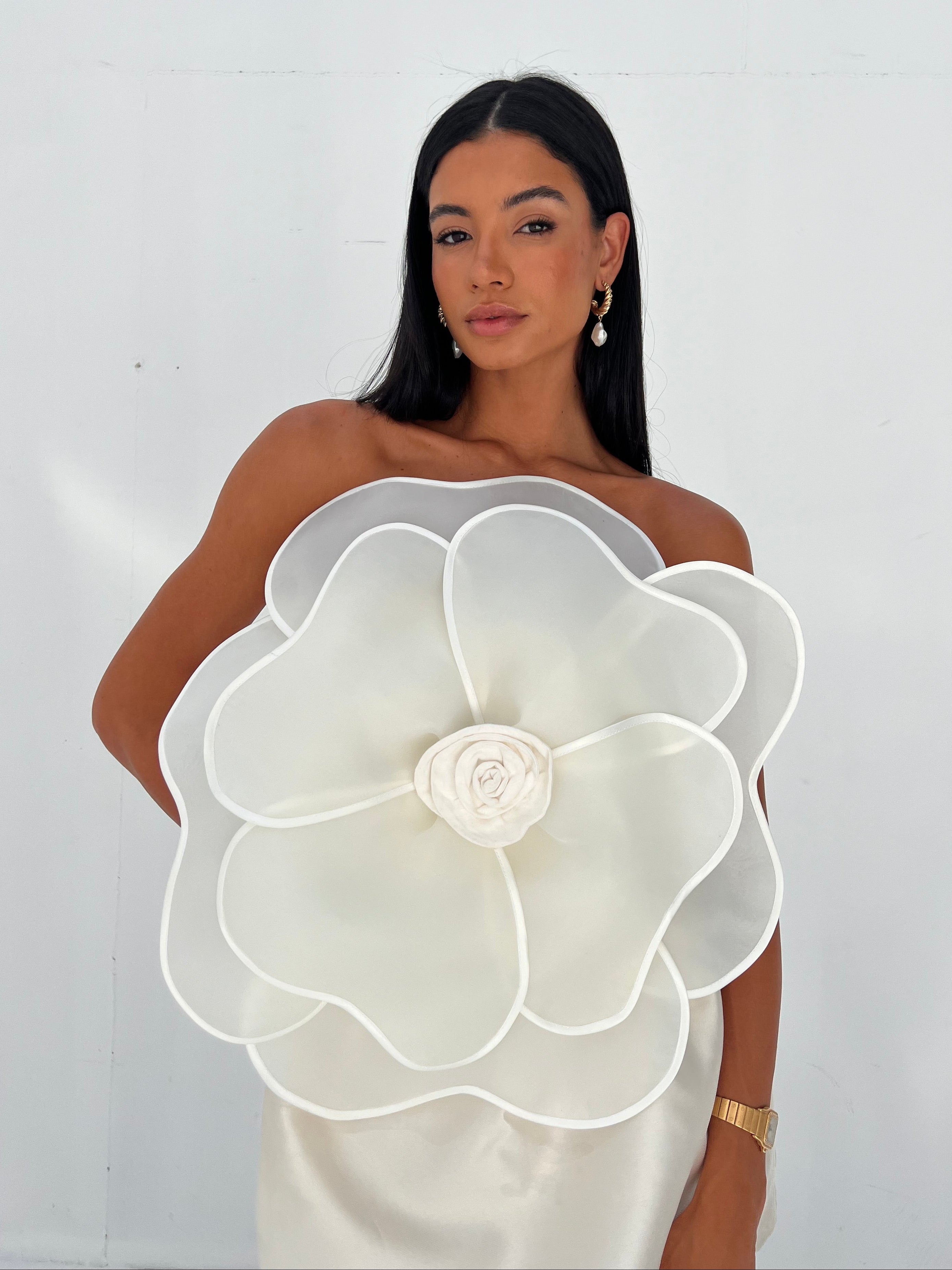 White Flower Top - EDS034