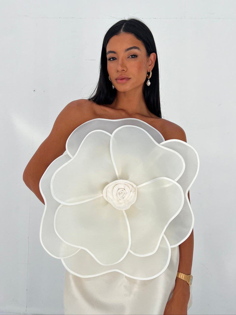 White Flower Top - EDS034