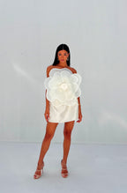 White Flower Top And Skirt - EDS025A
