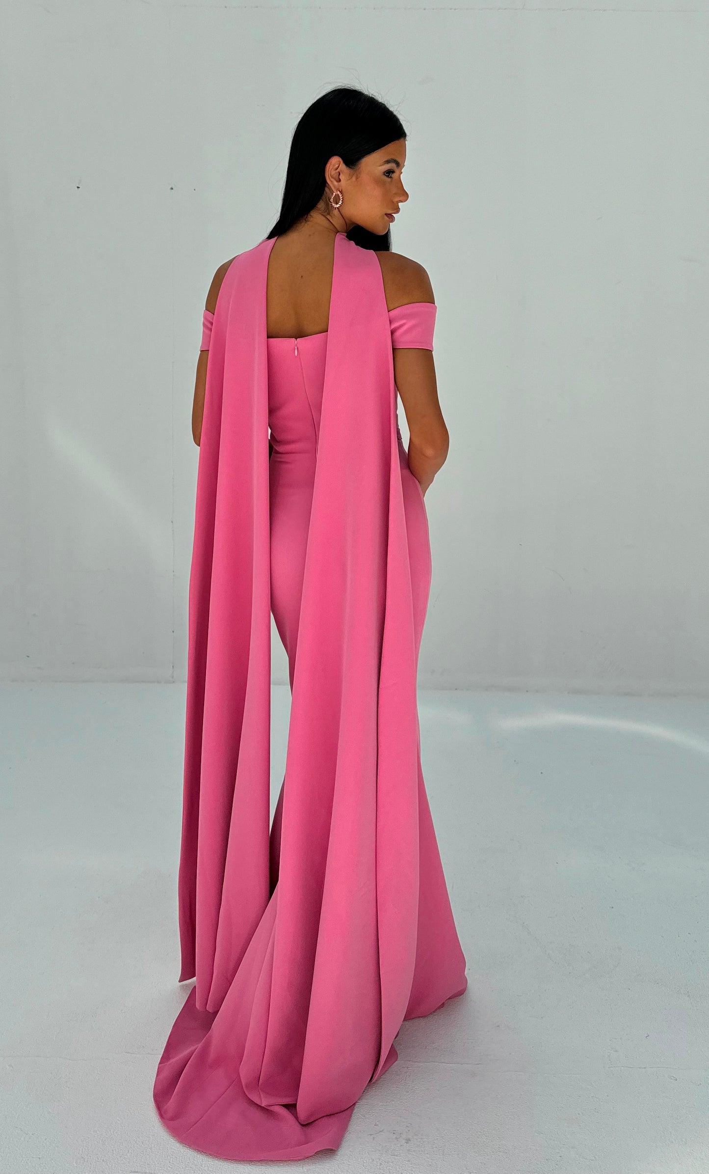 PINK SHAWL DRESS - EDS024