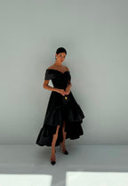 Black Off Shoulder Dress - EDS020A
