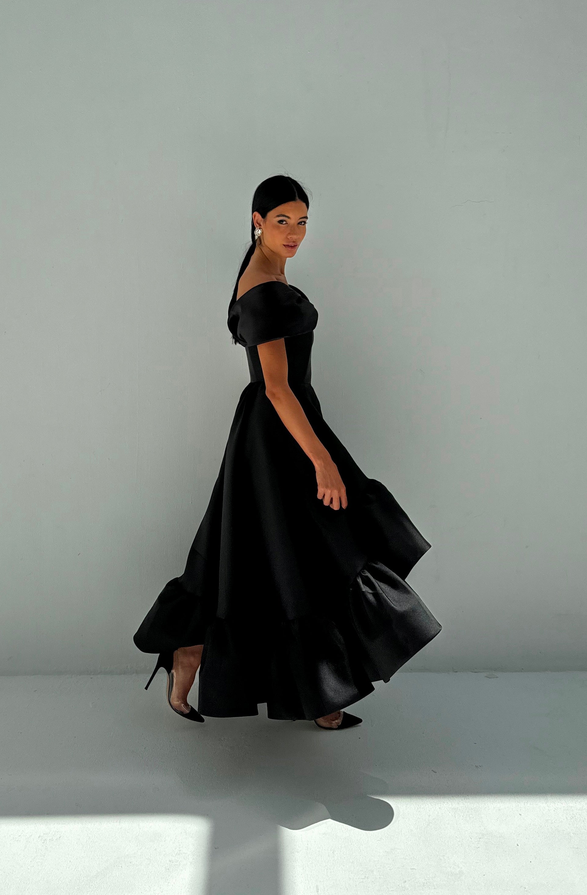 Black Off Shoulder Dress - EDS020A