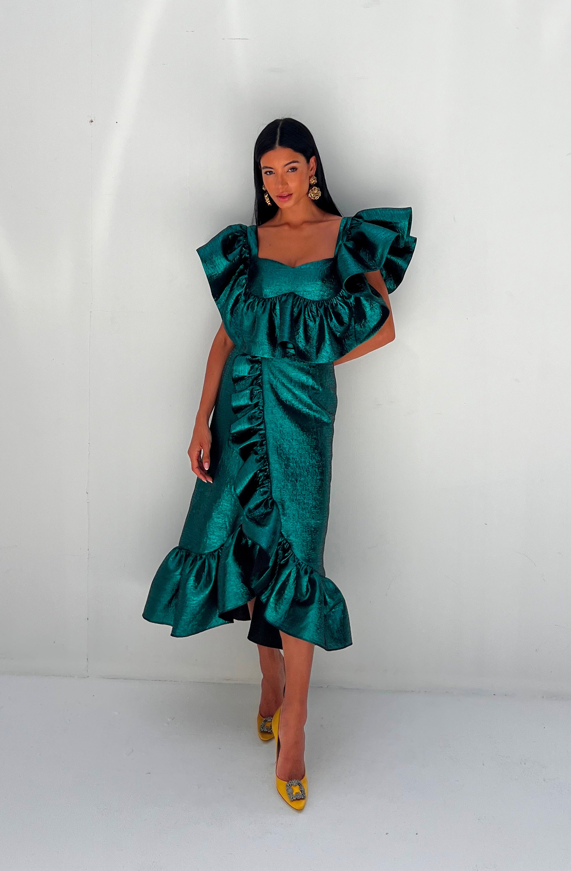 Green Brocade Set - EDS033