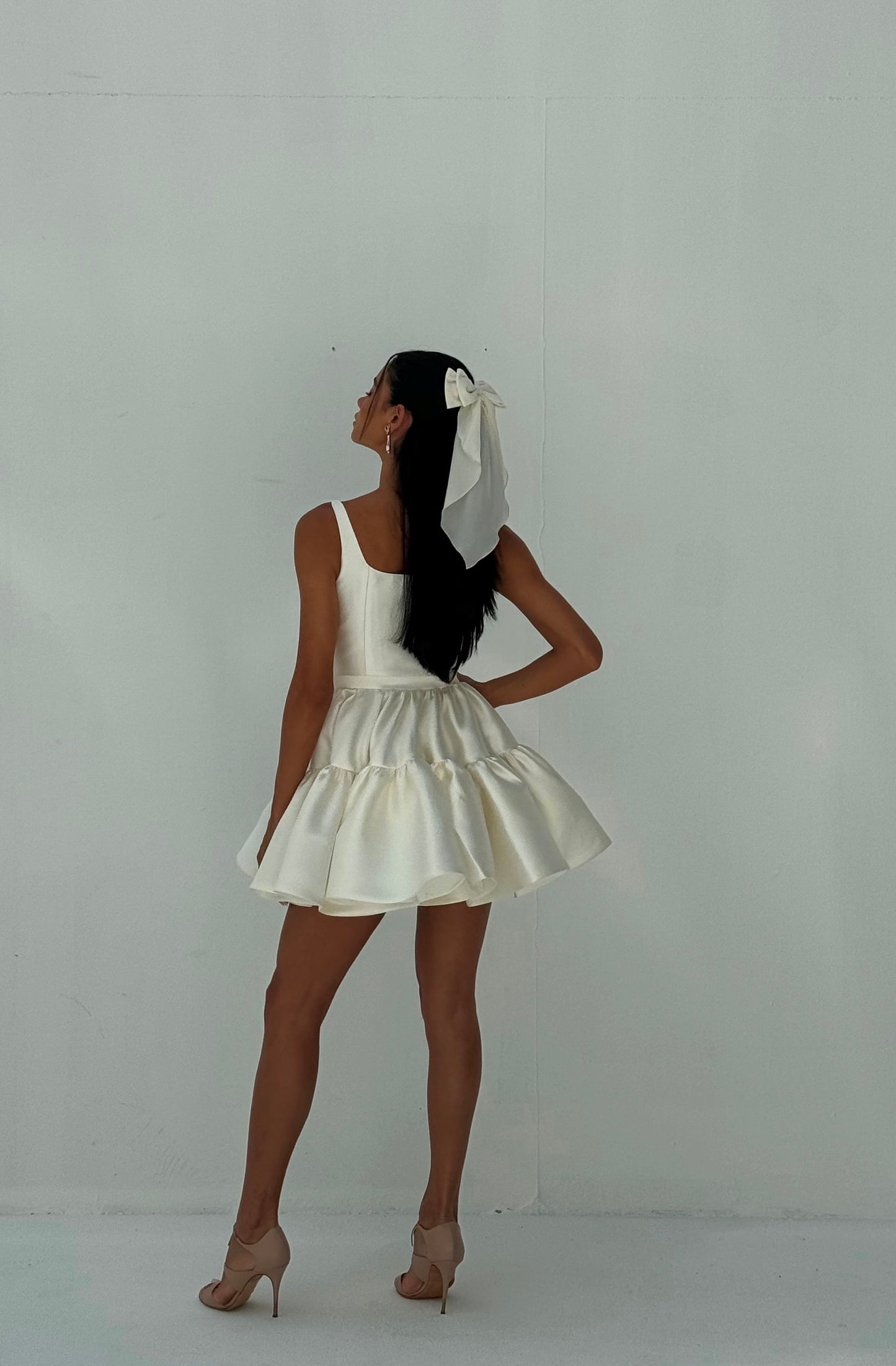 WHITE SHORT DRESS - EDS019A