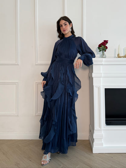 Rosette Dress - Blue