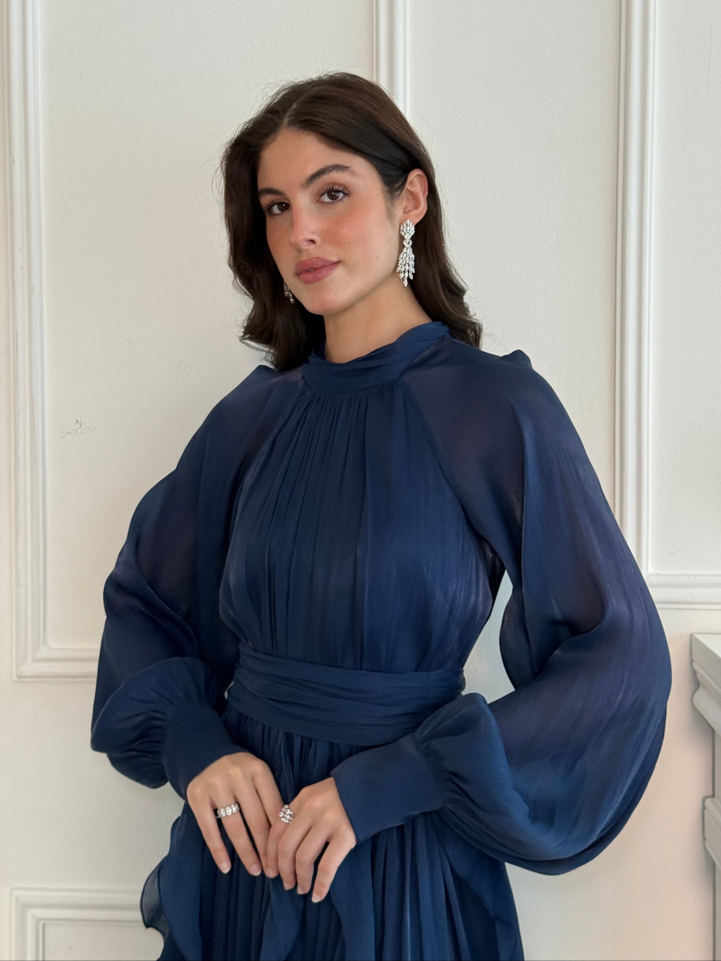 Rosette Dress - Blue