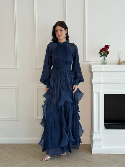 Rosette Dress - Blue