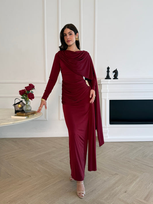 Elan Dress - Maroon