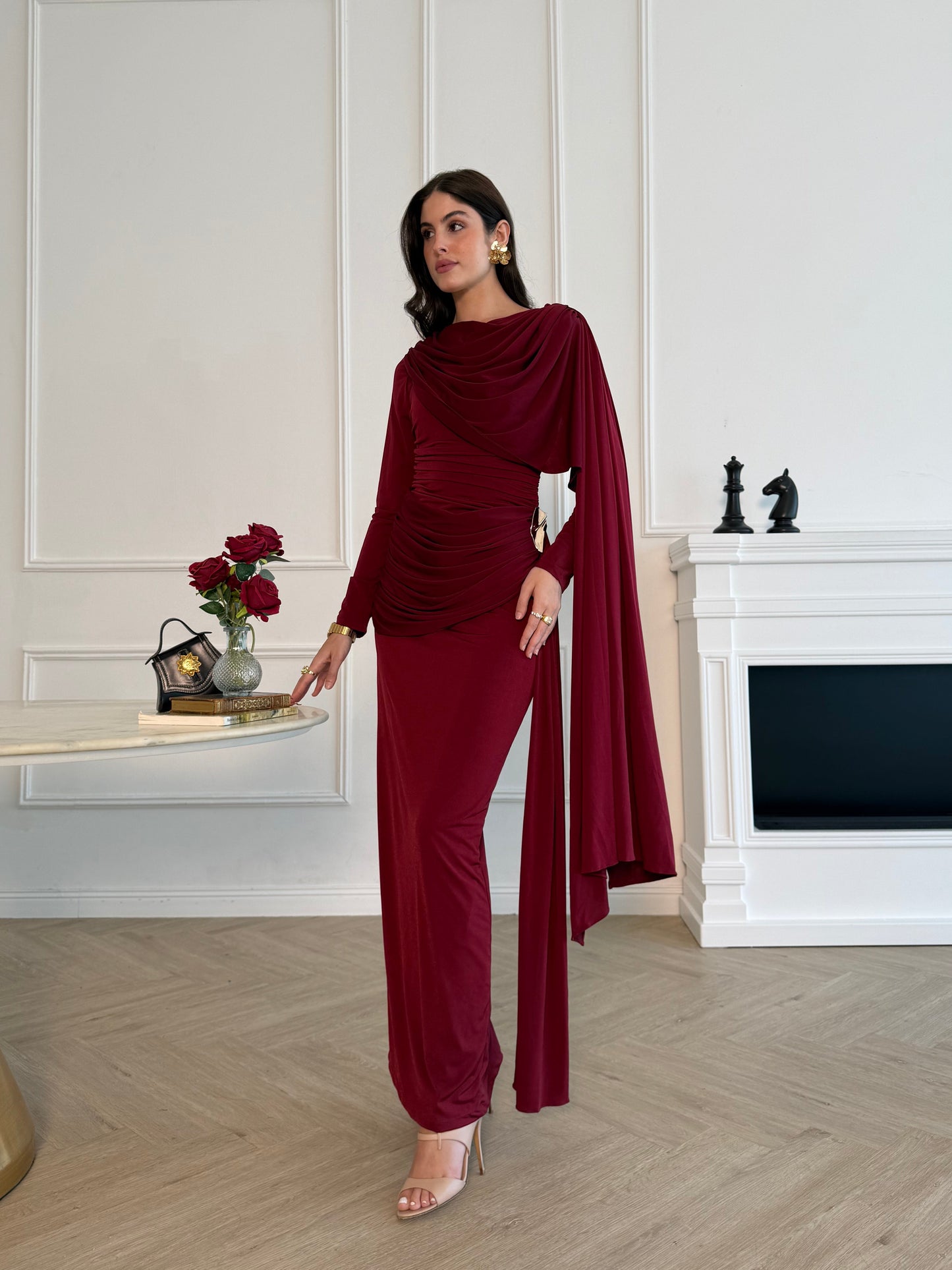 Elan Dress - Maroon