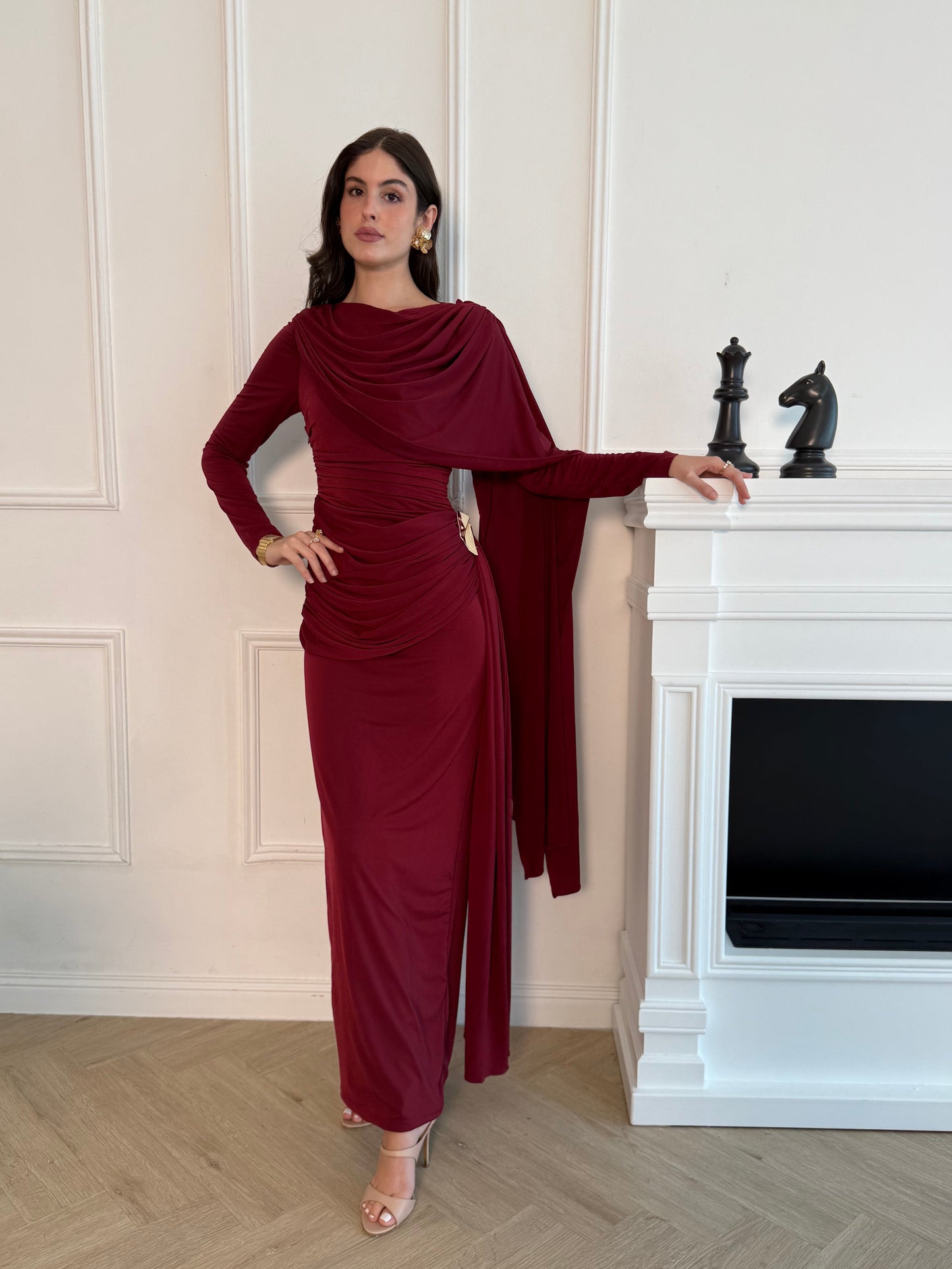 Elan Dress - Maroon