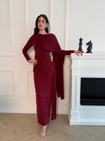 Elan Dress - Maroon